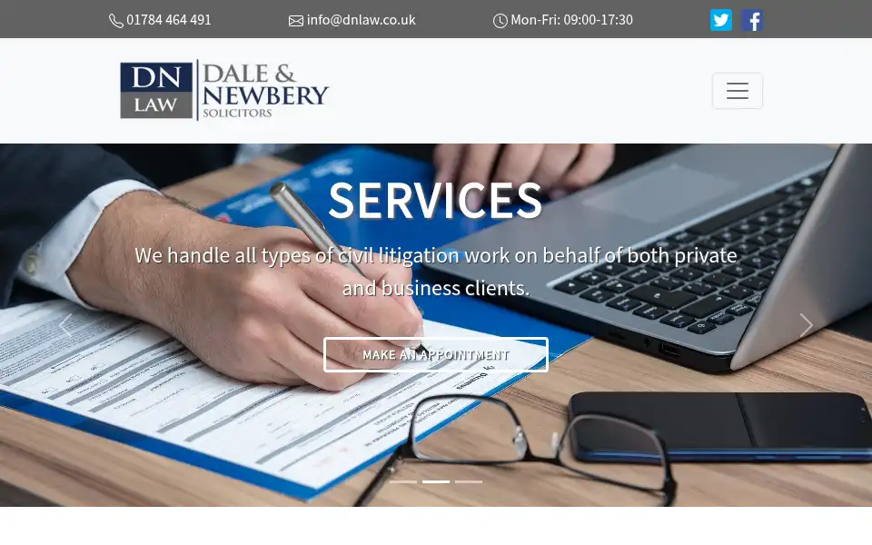 Screenshot of dnlaw.co.uk