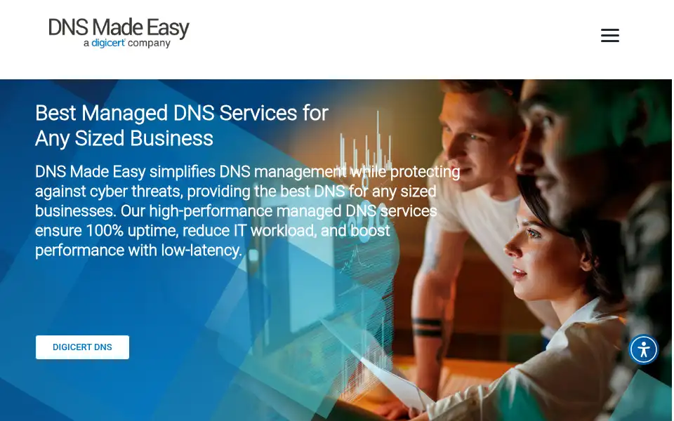 Screenshot of dnsmadeeasy.com
