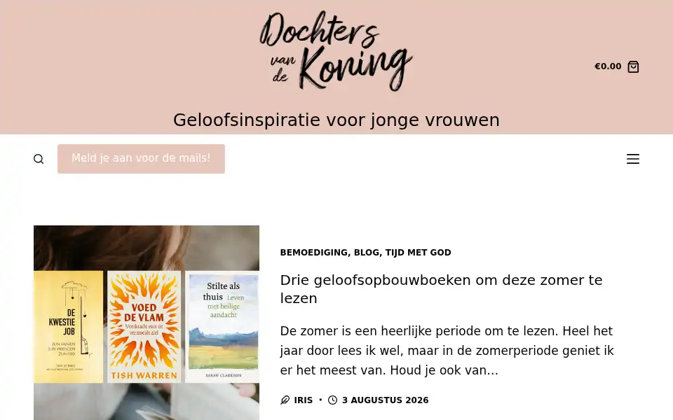 Screenshot of dochtersvandekoning.nl