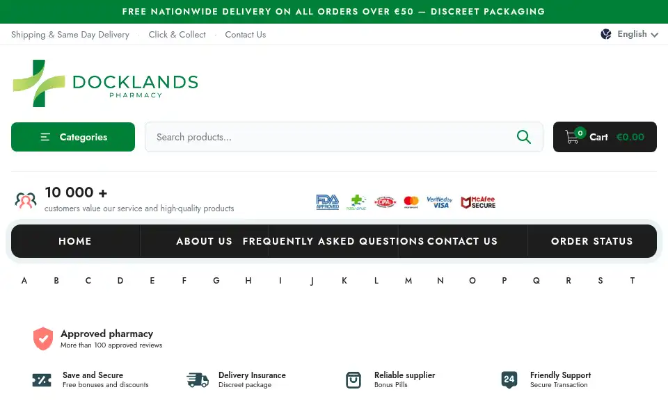 Screenshot of docklandspharmacy.ie