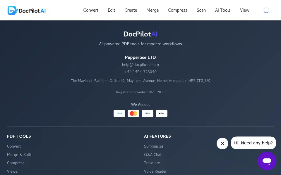 Screenshot of docpilotai.com