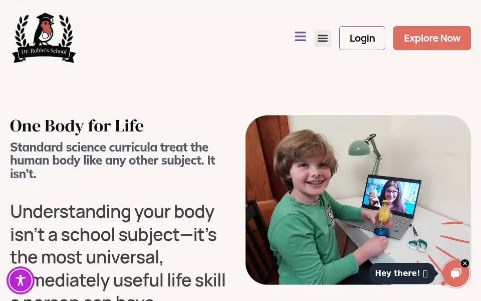 Screenshot of docrobinschool.com