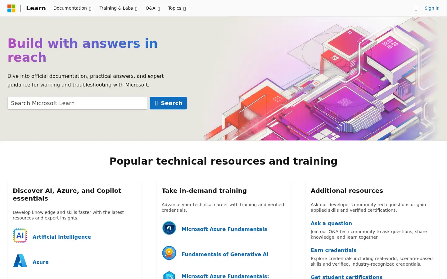 Screenshot of docs.microsoft.com