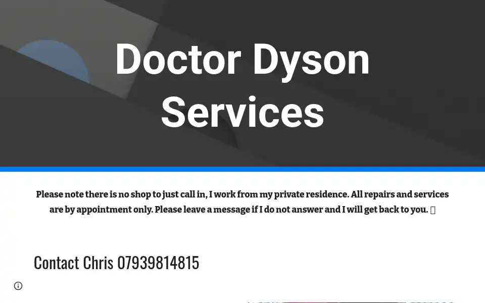 Screenshot of doctordysonservices.co.uk