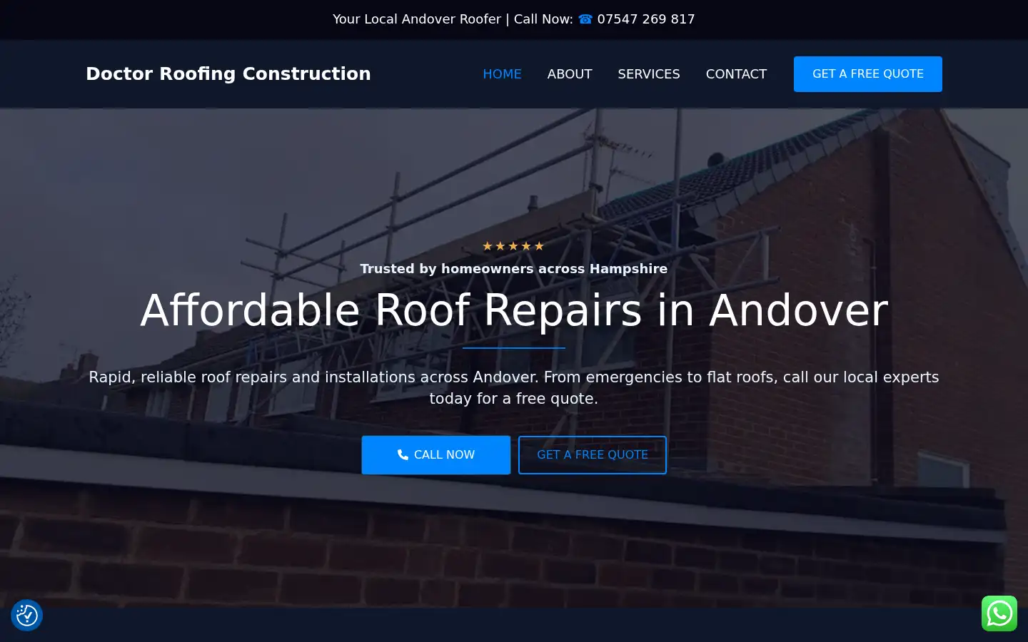 Screenshot of doctorroofingconstruction.co.uk