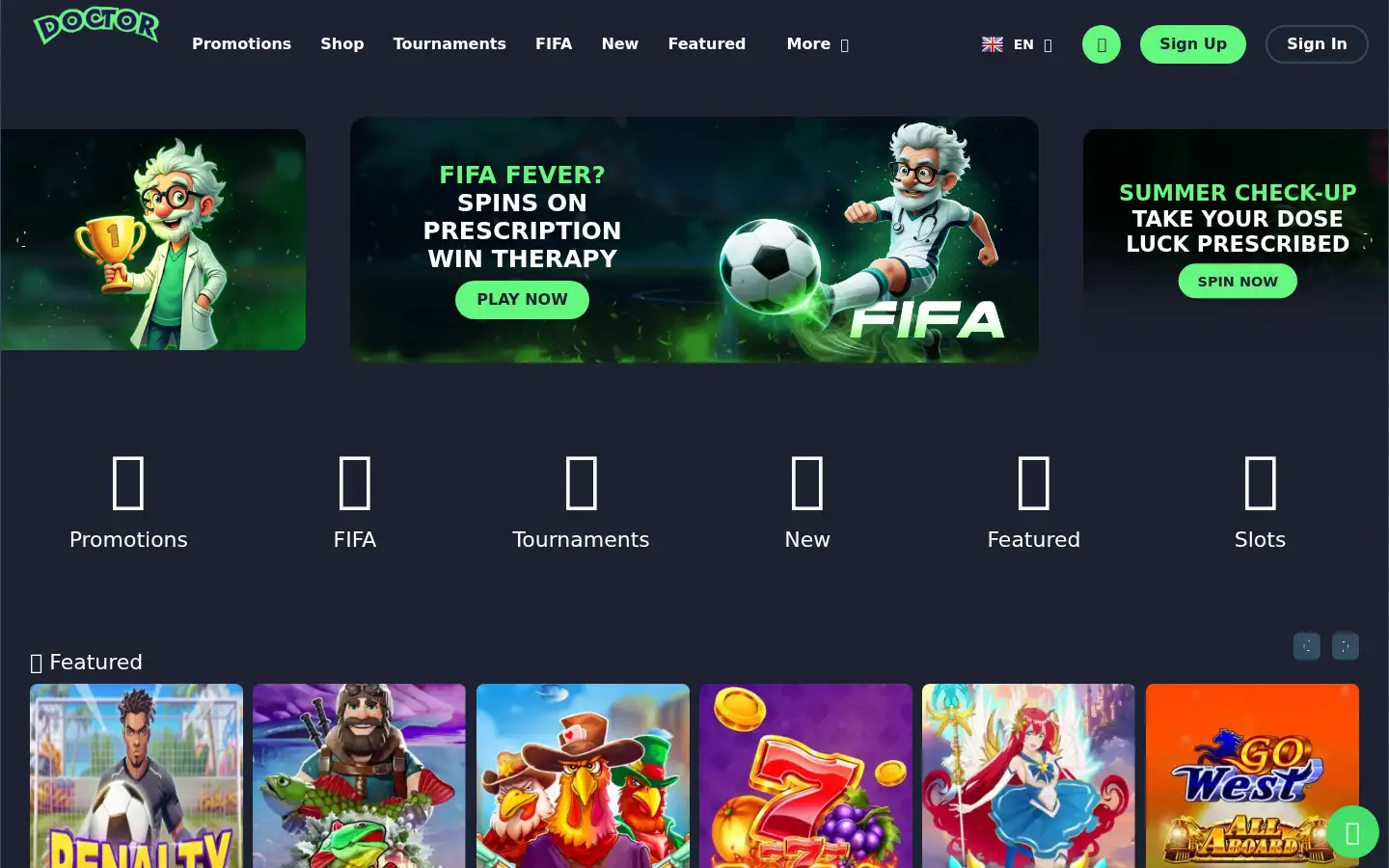 Screenshot of doctorspins.com