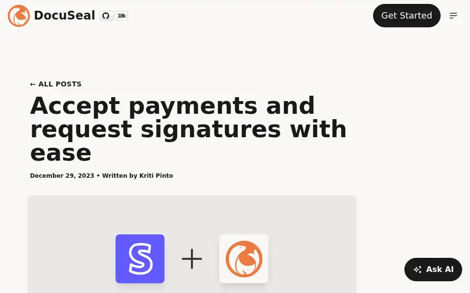 Screenshot of docuseal.com