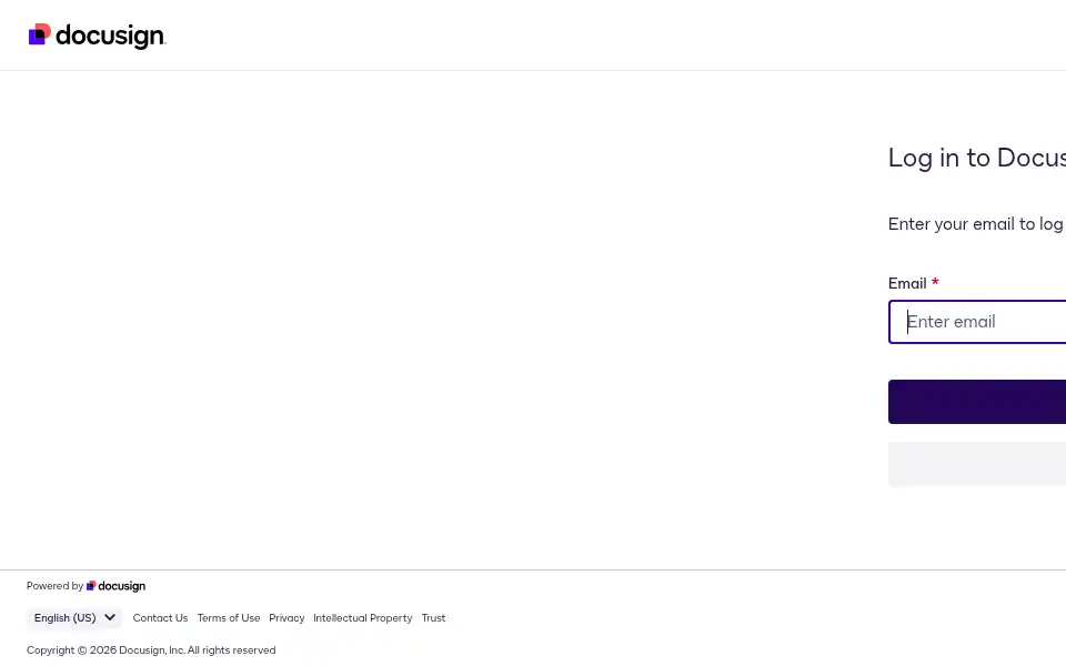 Screenshot of docusign.net