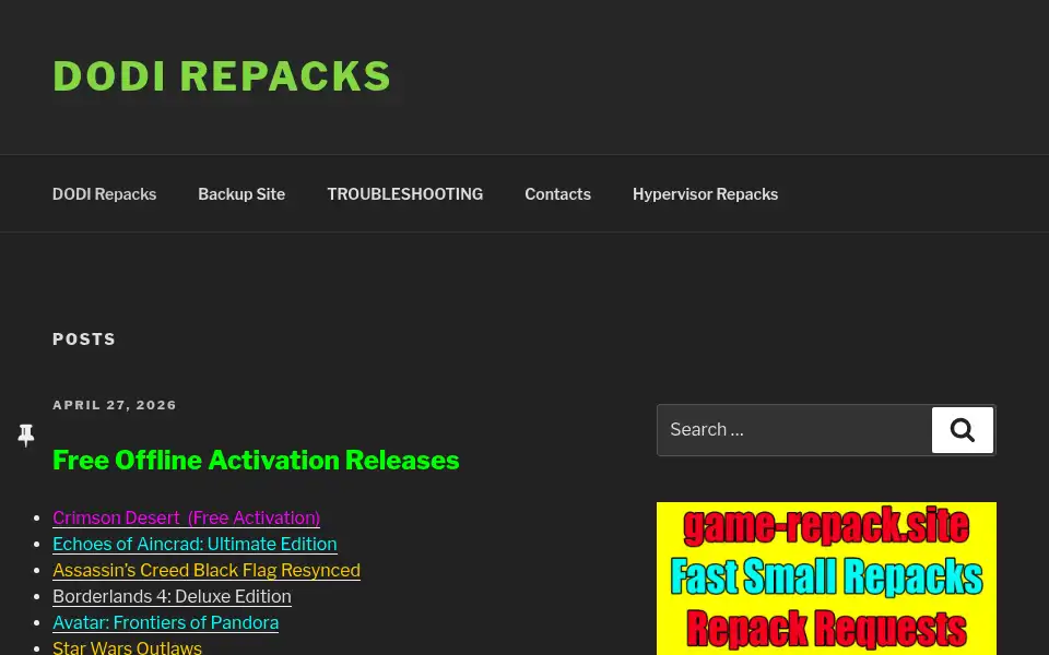 Screenshot of dodi-repacks.site