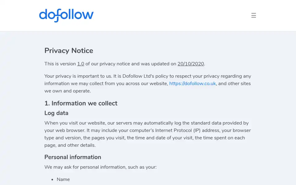 Screenshot of dofollow.co.uk
