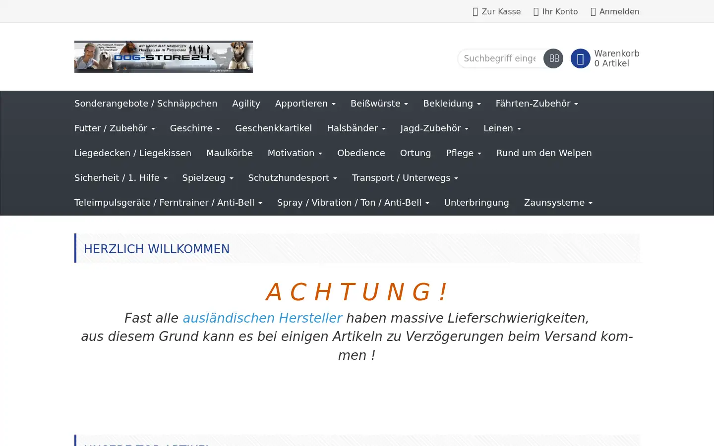 Screenshot of dog-store24.de