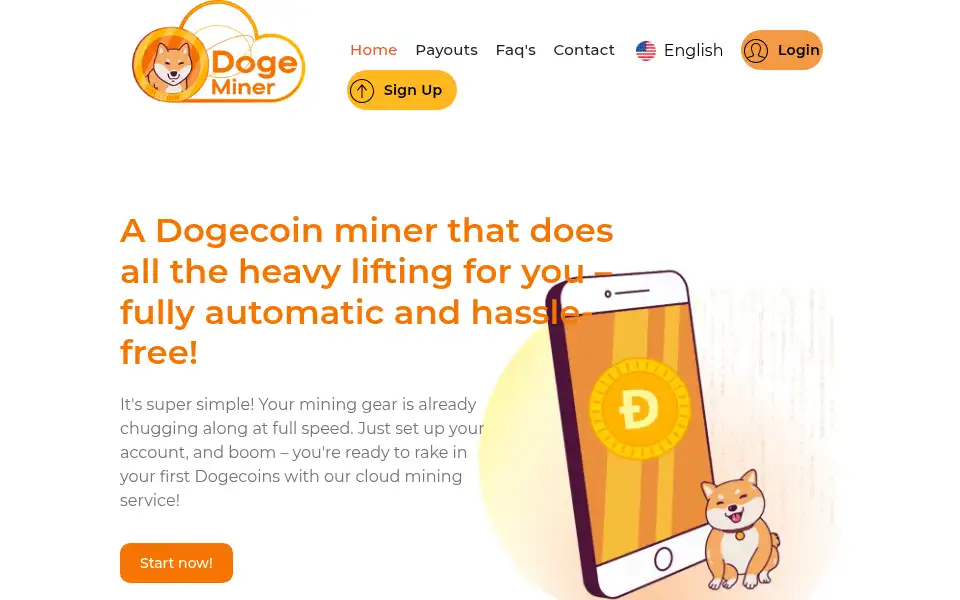 Screenshot of dogeminerpro.com
