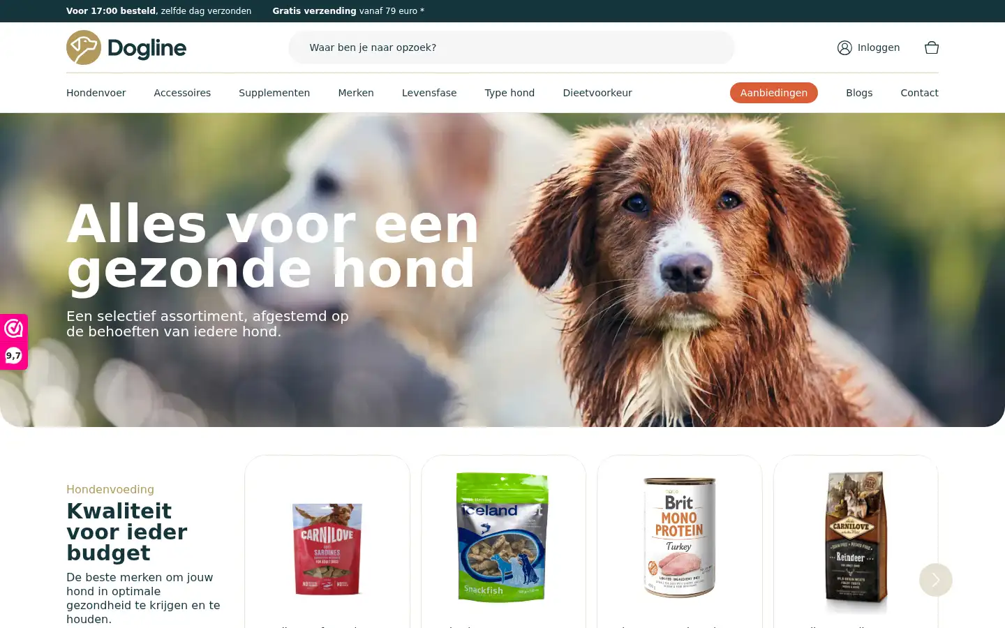 Screenshot of dogline.nl