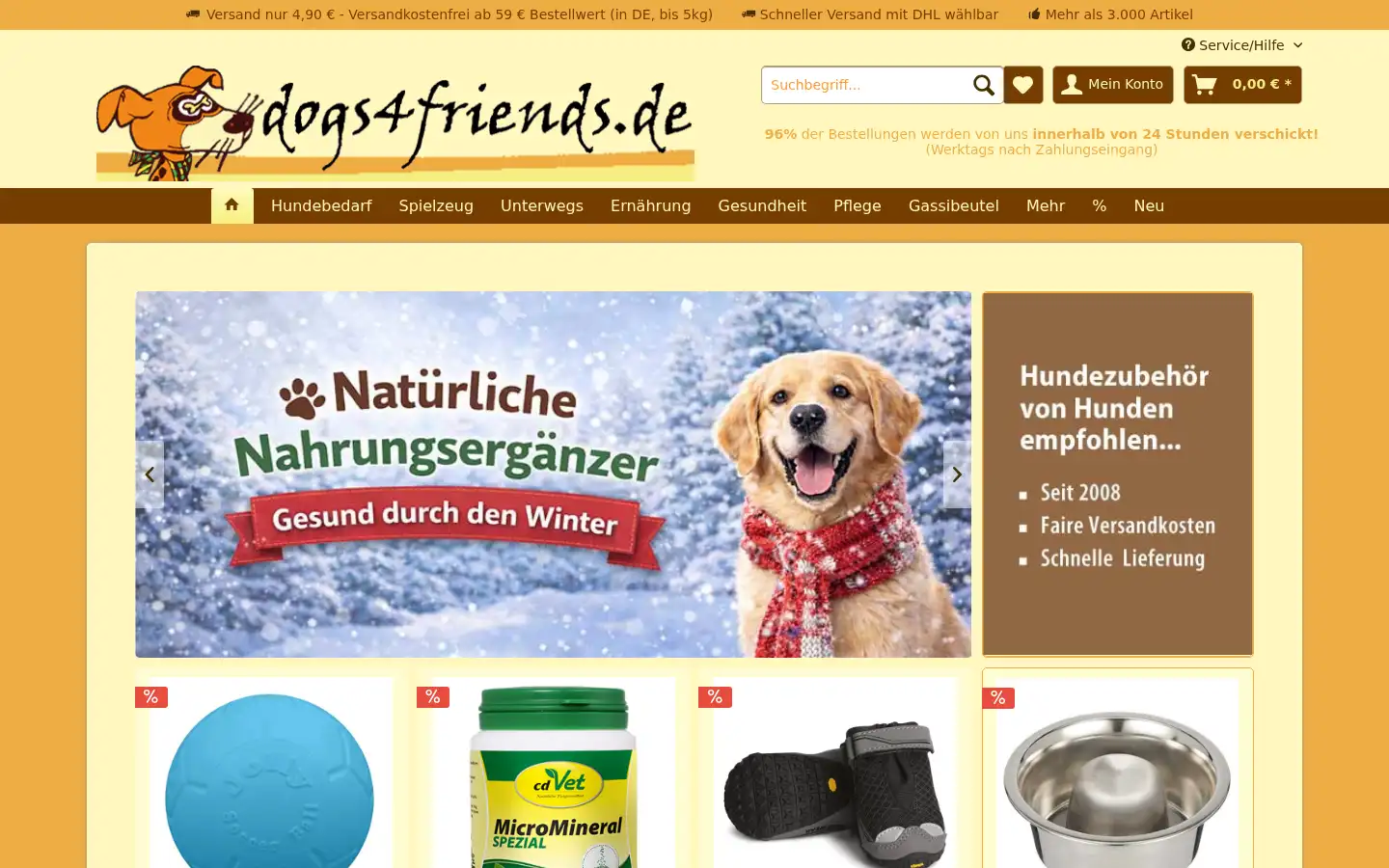 Screenshot of dogs4friends.de