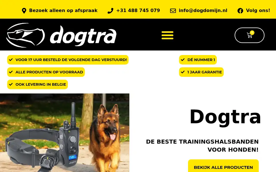 Screenshot of dogtra.nl