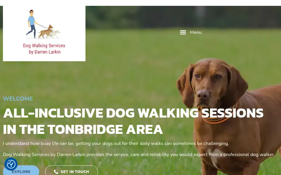 Screenshot of dogwalkingservicesdarrenlarkin.co.uk