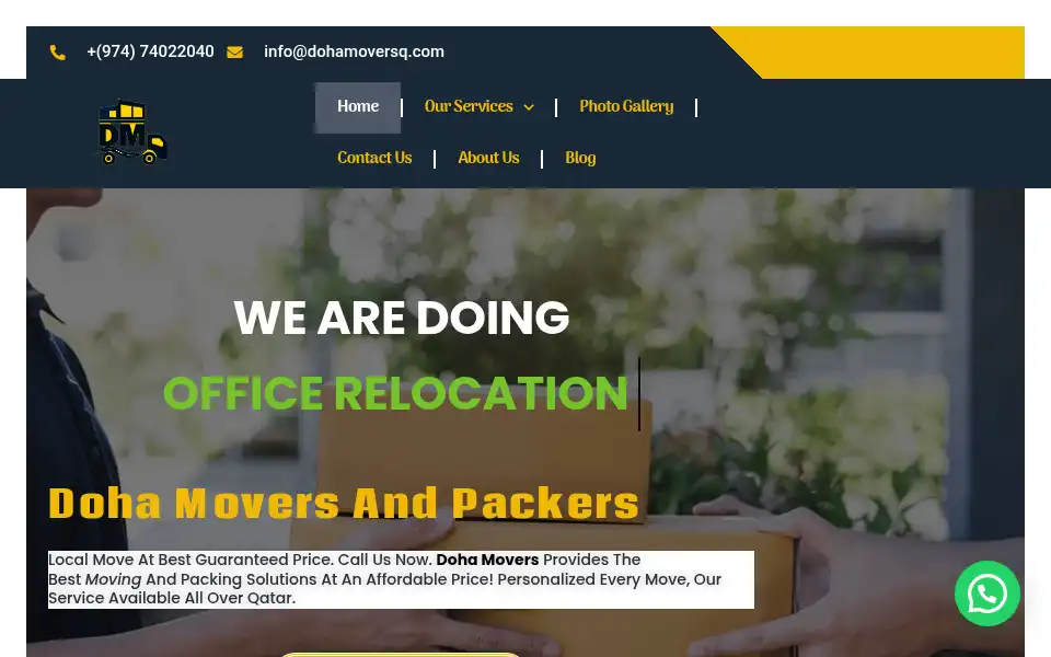Screenshot of dohamoversq.com