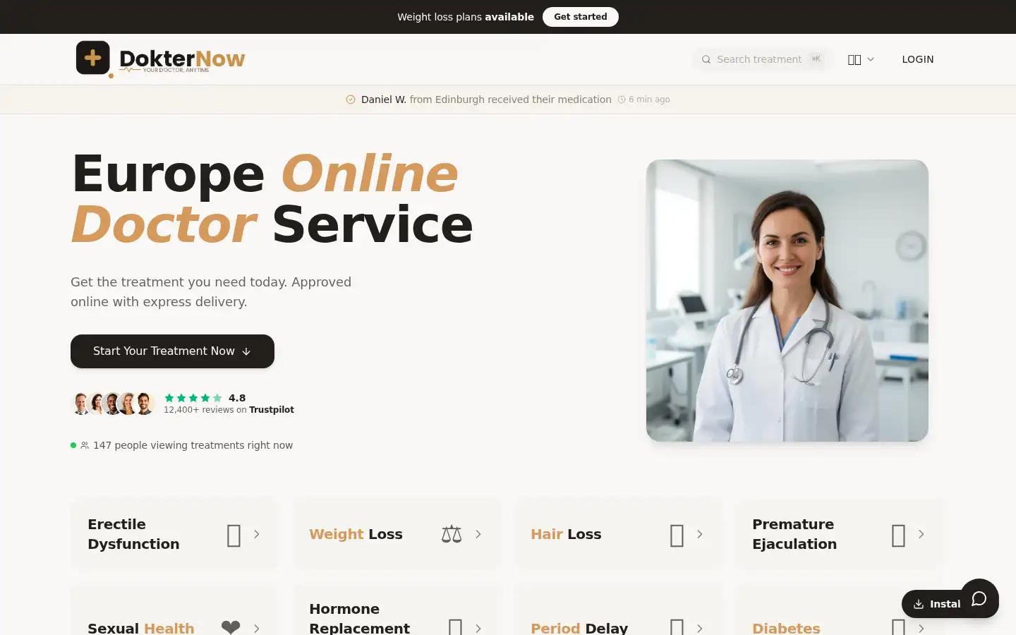 Screenshot of dokternow.com