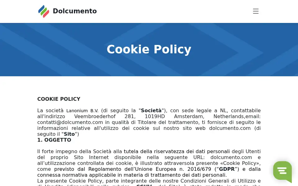 Screenshot of dolcumento.com