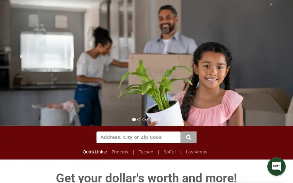 Screenshot of dollarselfstorage.com