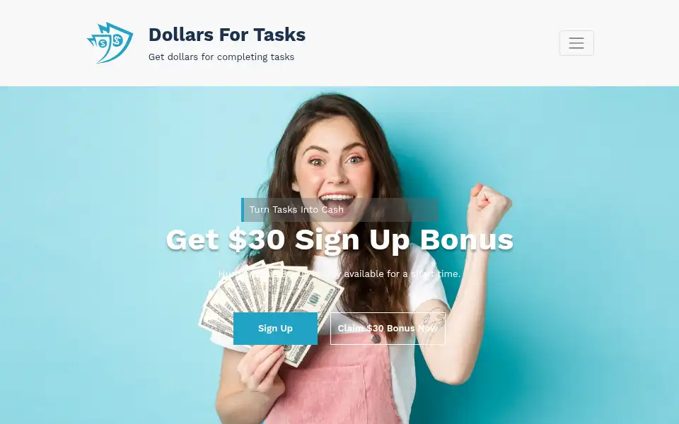 Screenshot of dollarsfortasks.com