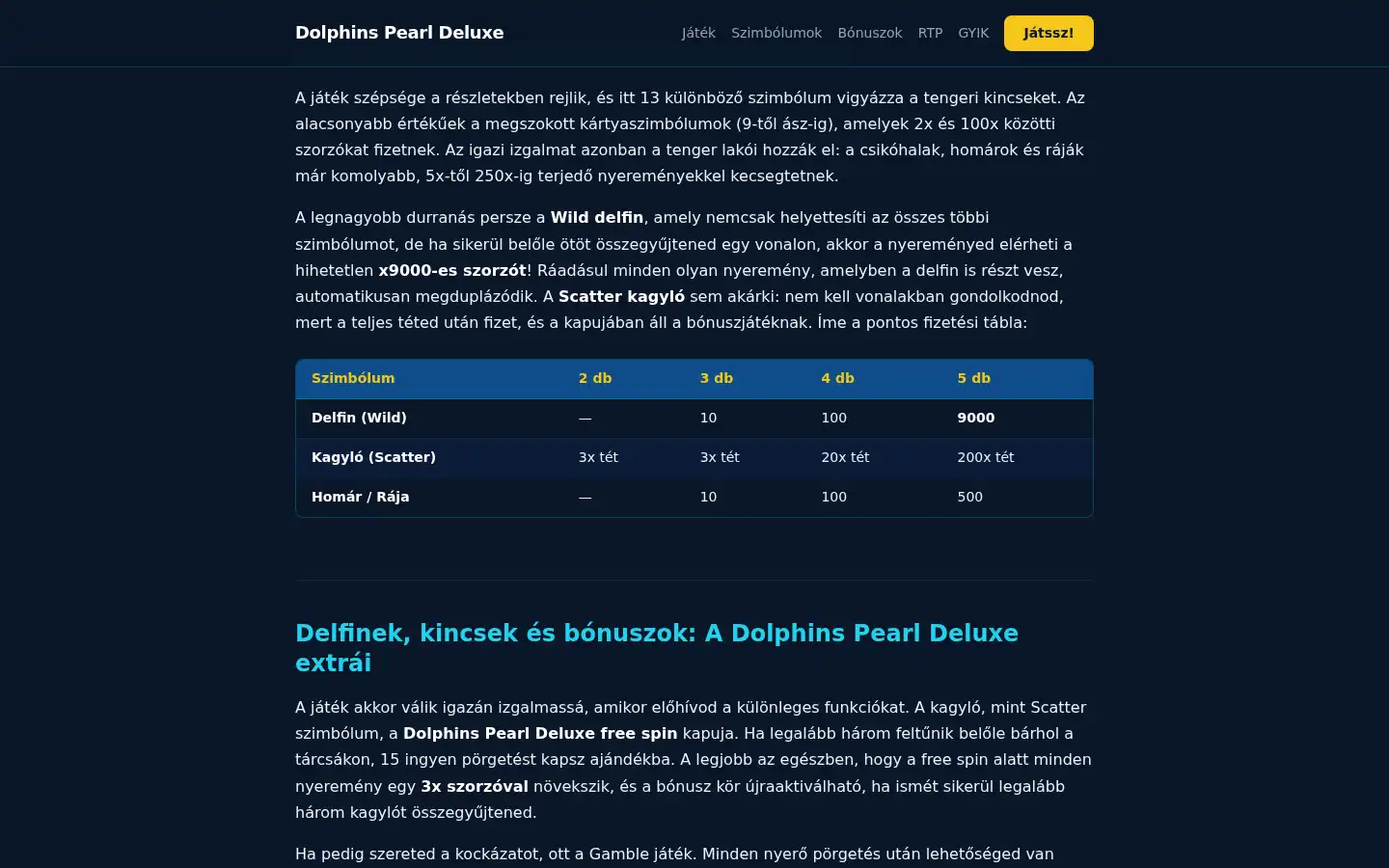 Screenshot of dolphins-pearl.net