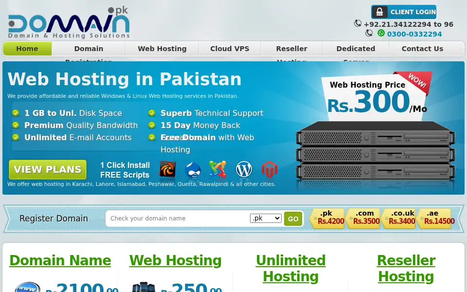 Screenshot of domain.pk