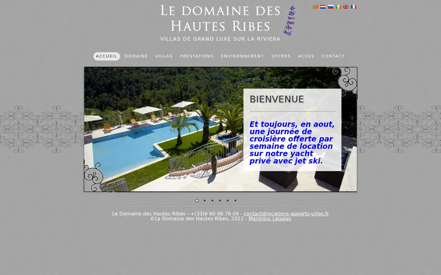 Screenshot of domaine-hautes-ribes.fr