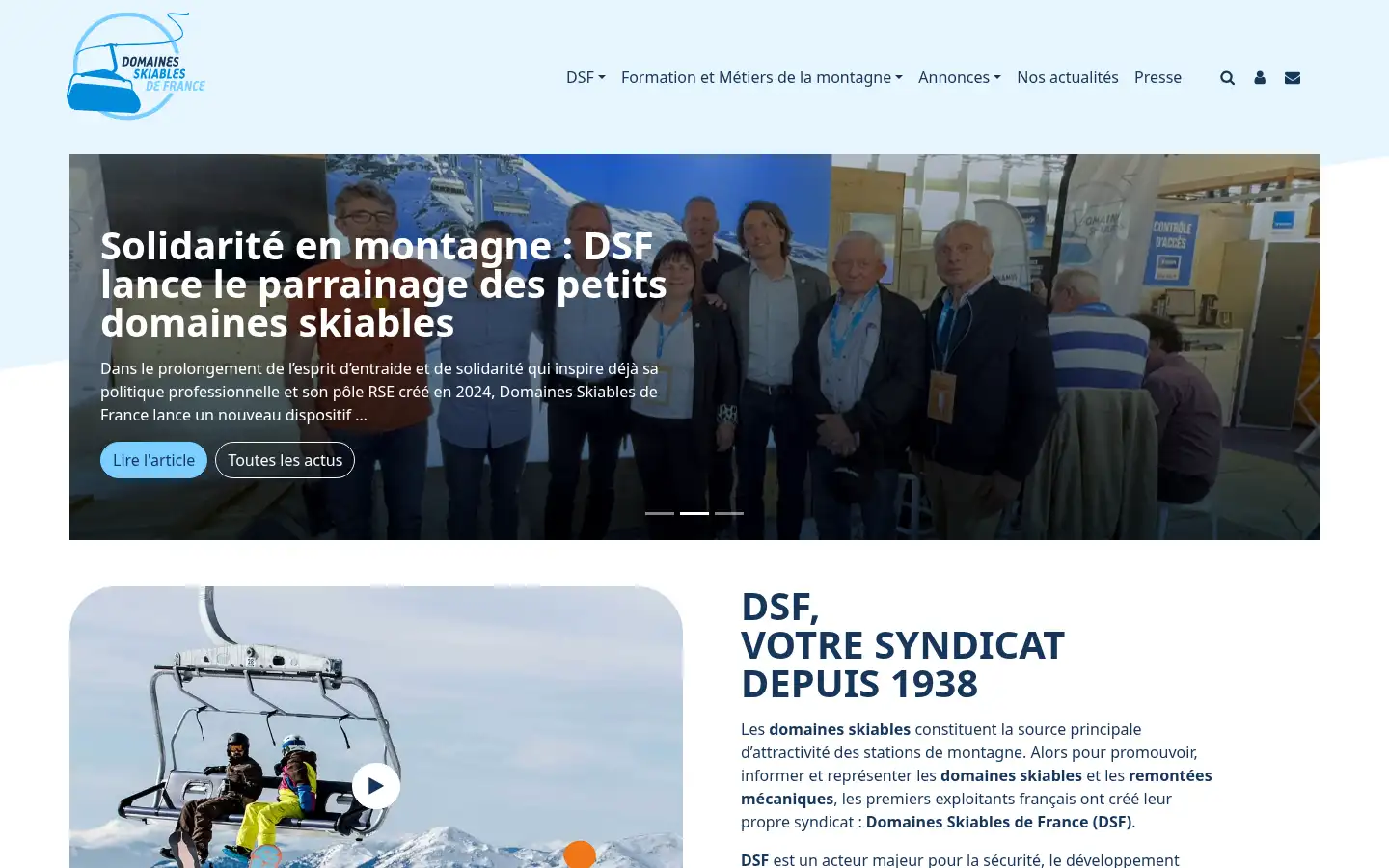 Screenshot of domaines-skiables.fr