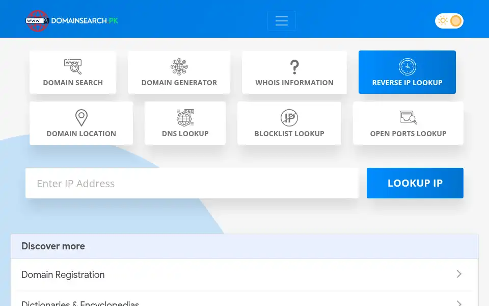 Screenshot of domainsearch.pk