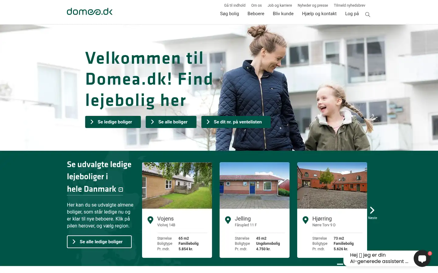 Screenshot of domea.dk
