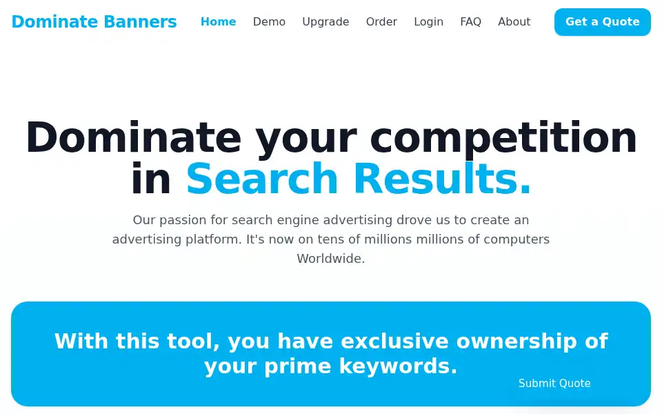 Screenshot of dominatebanners.com