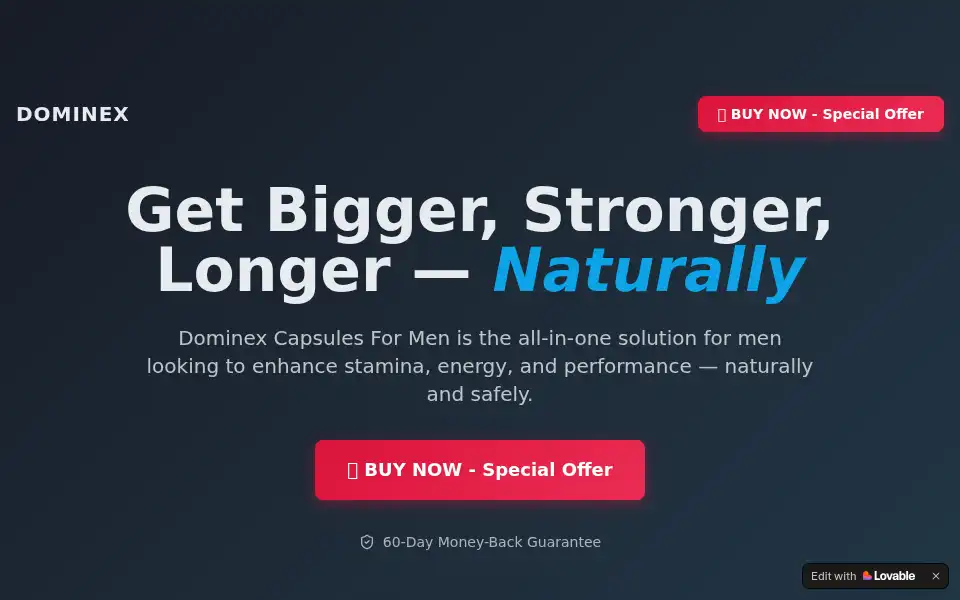 Screenshot of dominex-capsules-com.lovable.app