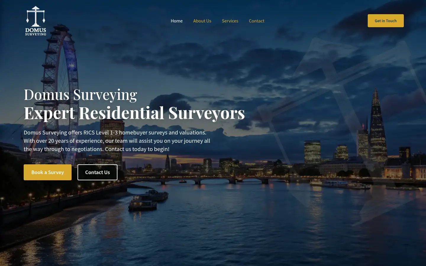 Screenshot of domussurveying.co.uk