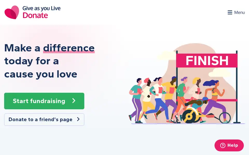 Screenshot of donate.giveasyoulive.com