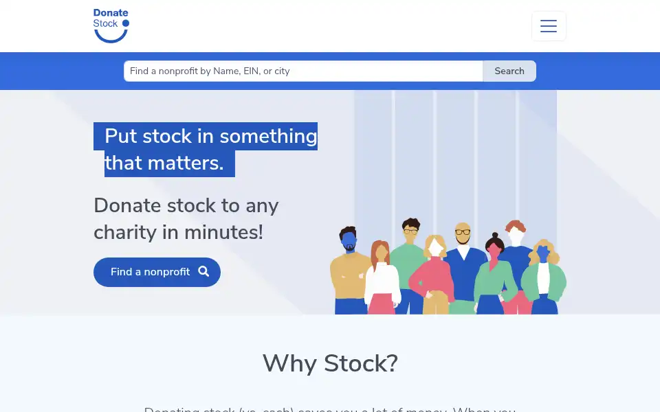 Screenshot of donatestock.com