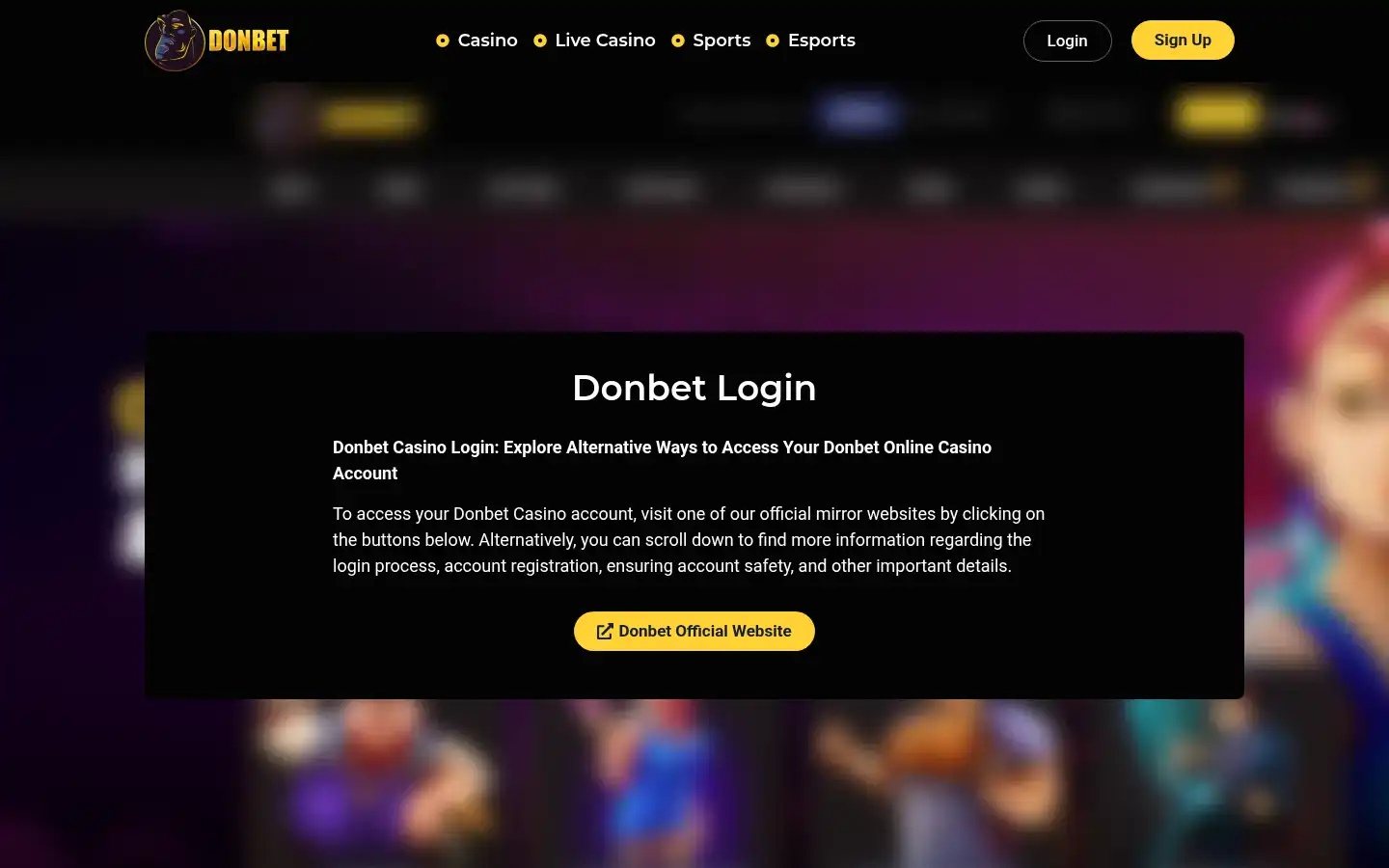 Screenshot of donbet.one