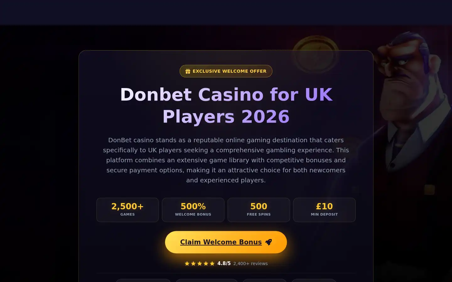 Screenshot of donbet-uk.com