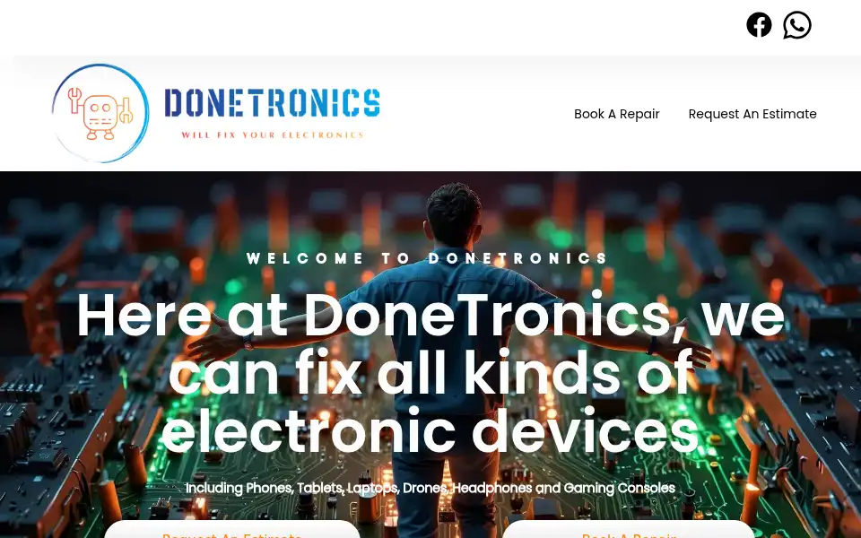 Screenshot of donetronics.co.uk