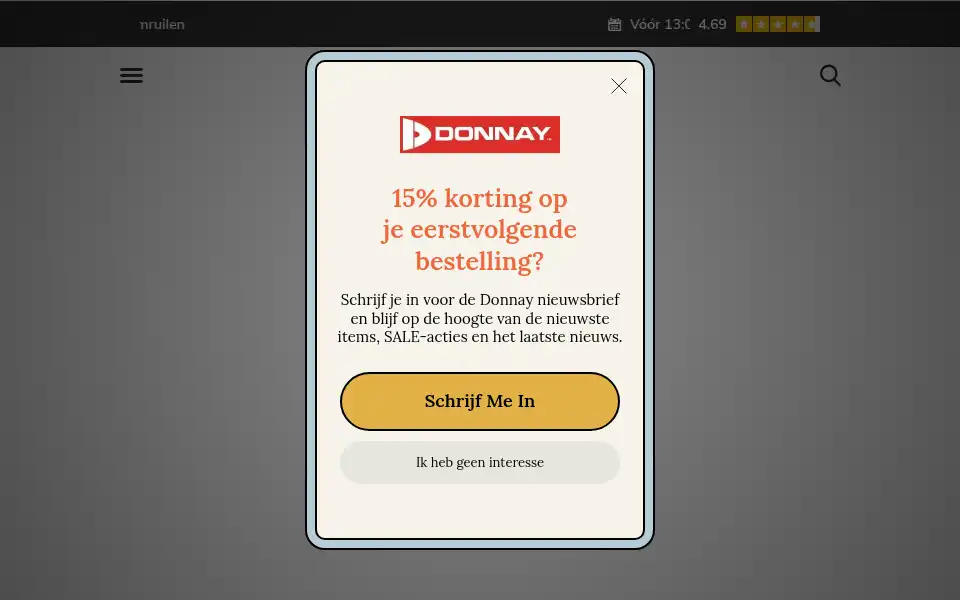 Screenshot of donnay.nl