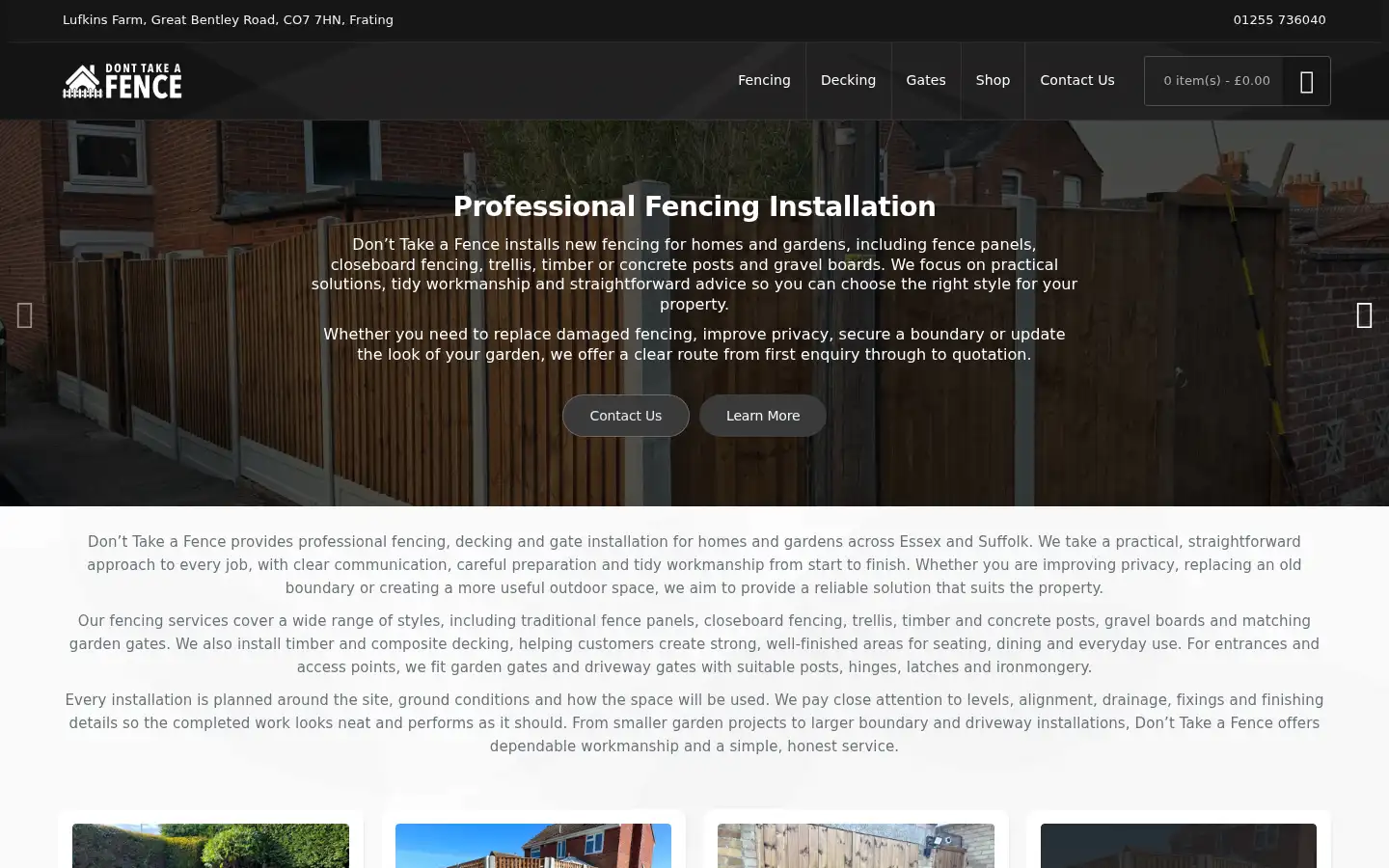 Screenshot of donttakeafence.co.uk