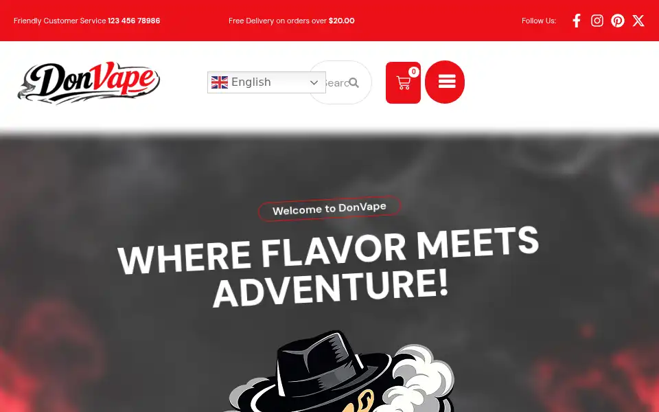 Screenshot of donvape.com