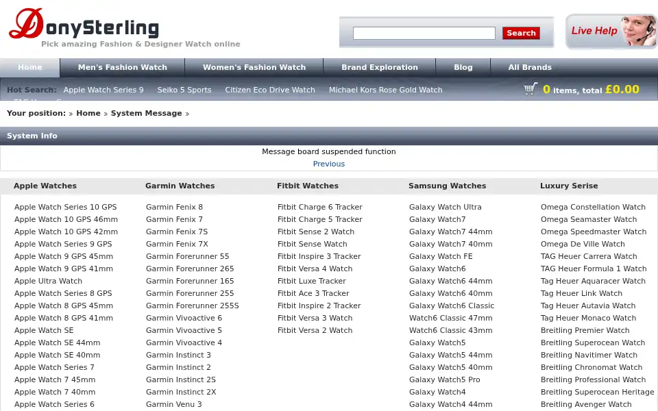 Screenshot of donysterling.co.uk