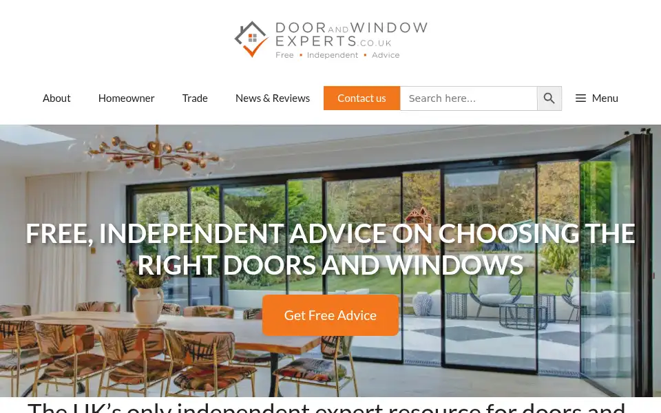 Screenshot of doorandwindowexperts.co.uk