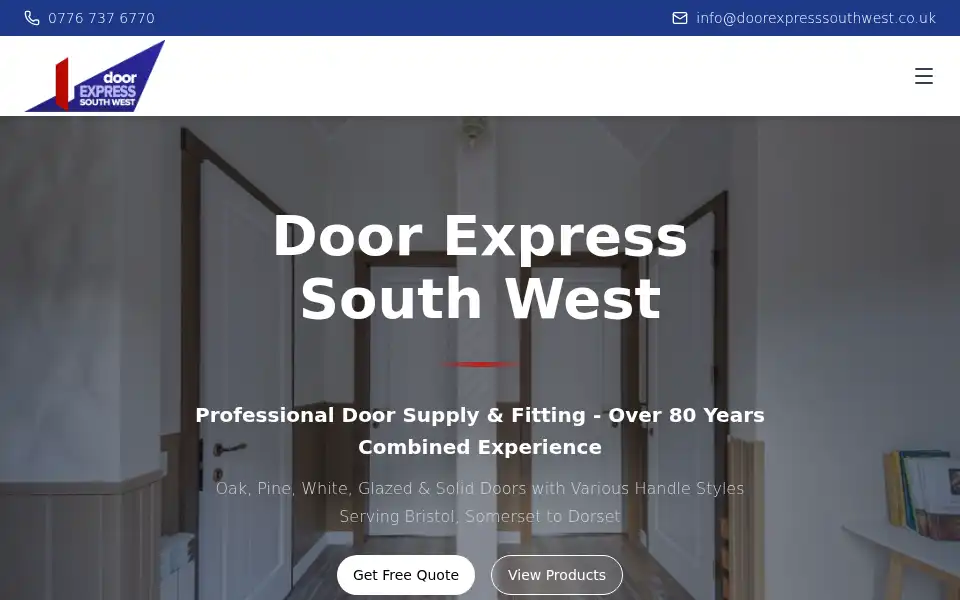 Screenshot of doorexpresssouthwest.co.uk