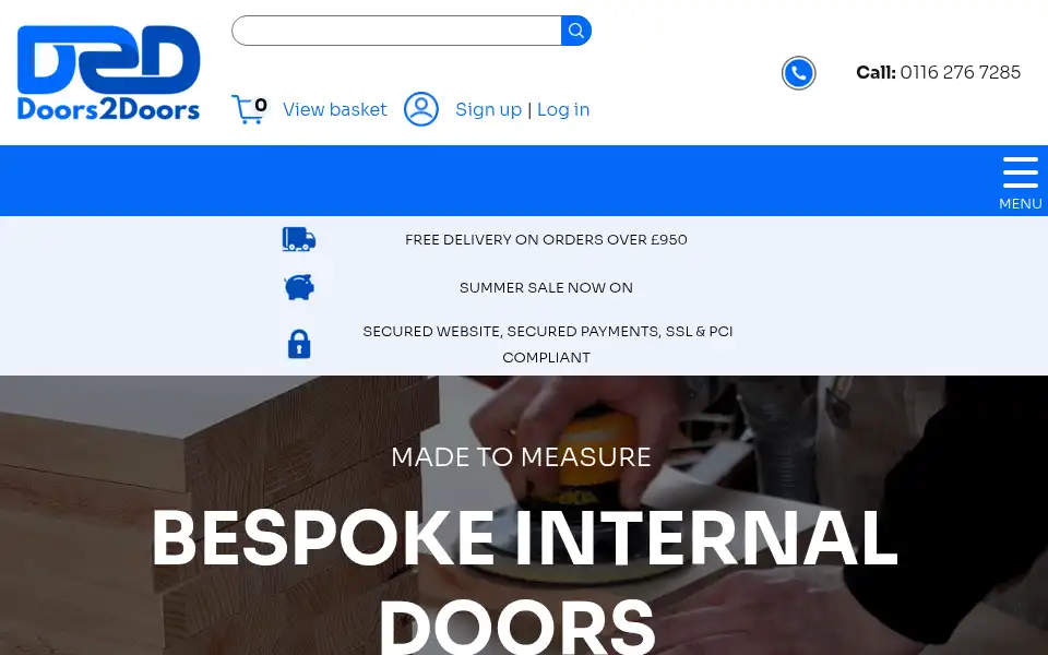 Screenshot of doors2doors.co.uk