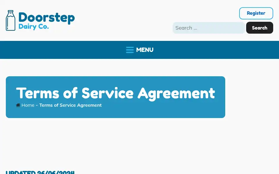 Screenshot of doorstepdairy.co.uk