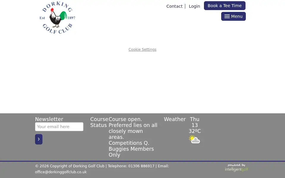 Screenshot of dorkinggolfclub.co.uk