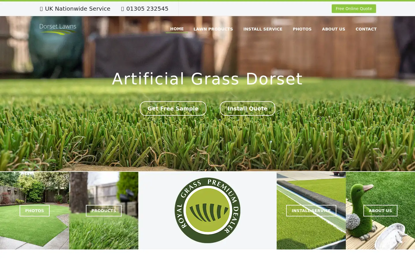 Screenshot of dorsetlawns.co.uk