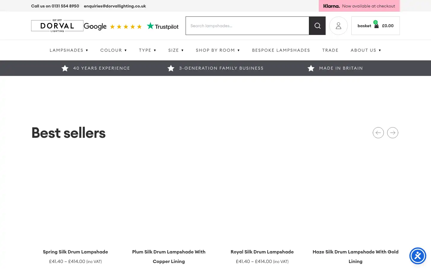 Screenshot of dorvallighting.co.uk